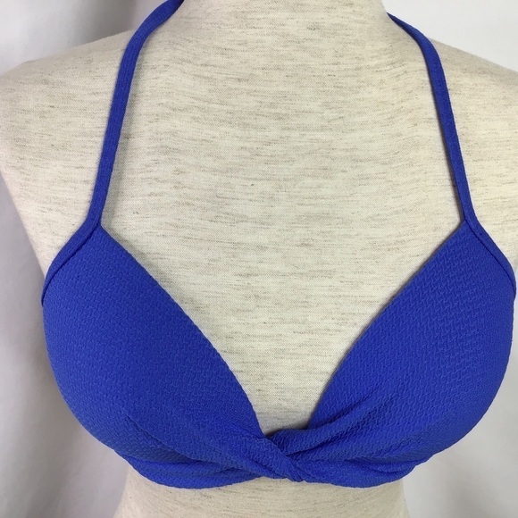 Shade Shop Bikini Top Size 34C Padded Push Up Blue Swimsuit Bathing Suit - Picture 4 of 15
